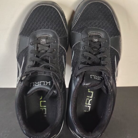 Kuru Shoes Mens Size 9 Wide Black Gray Lace Up Quantum 2 Walking - Picture 5 of 14